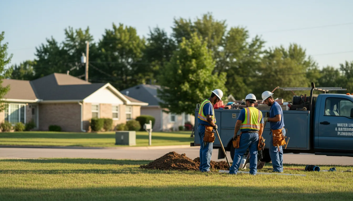 Residential water line and bathroom plumbing service in Conway, MI